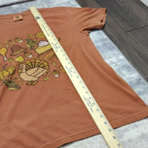 NWOT Comfort Colors Orange Thanksgiving Graphic T-Shirt M CottonTurkey fall - Picture 4 of 7